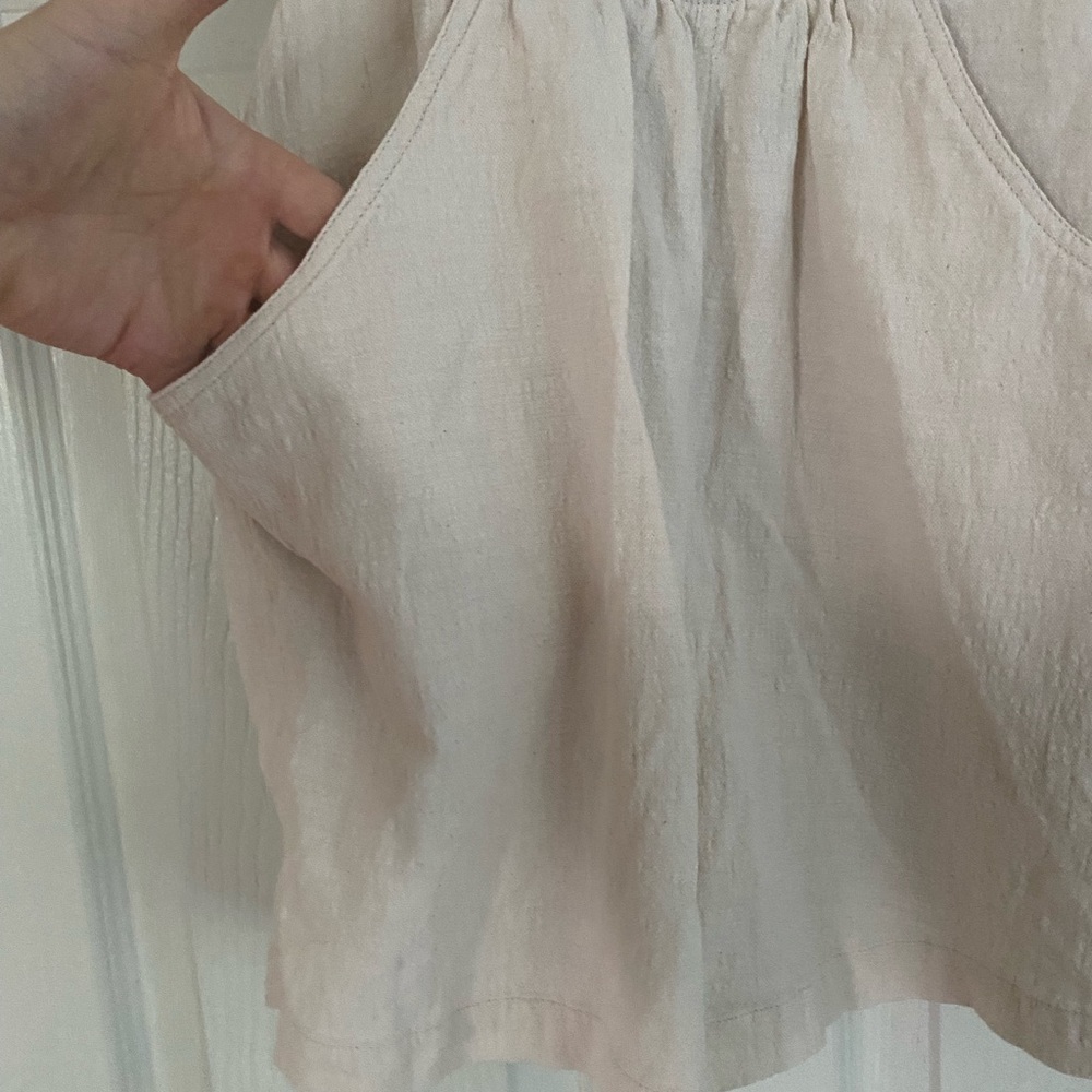 Linen Beige Romper - Picture 3 of 6
